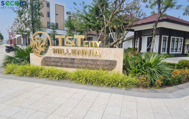 Gạch nghệ thuật ngoài trời, Ngói phẳng kiểu Pháp Secoin tại Dự án Khu đô thị T&T City Millennia (tỉnh Tây Ninh)