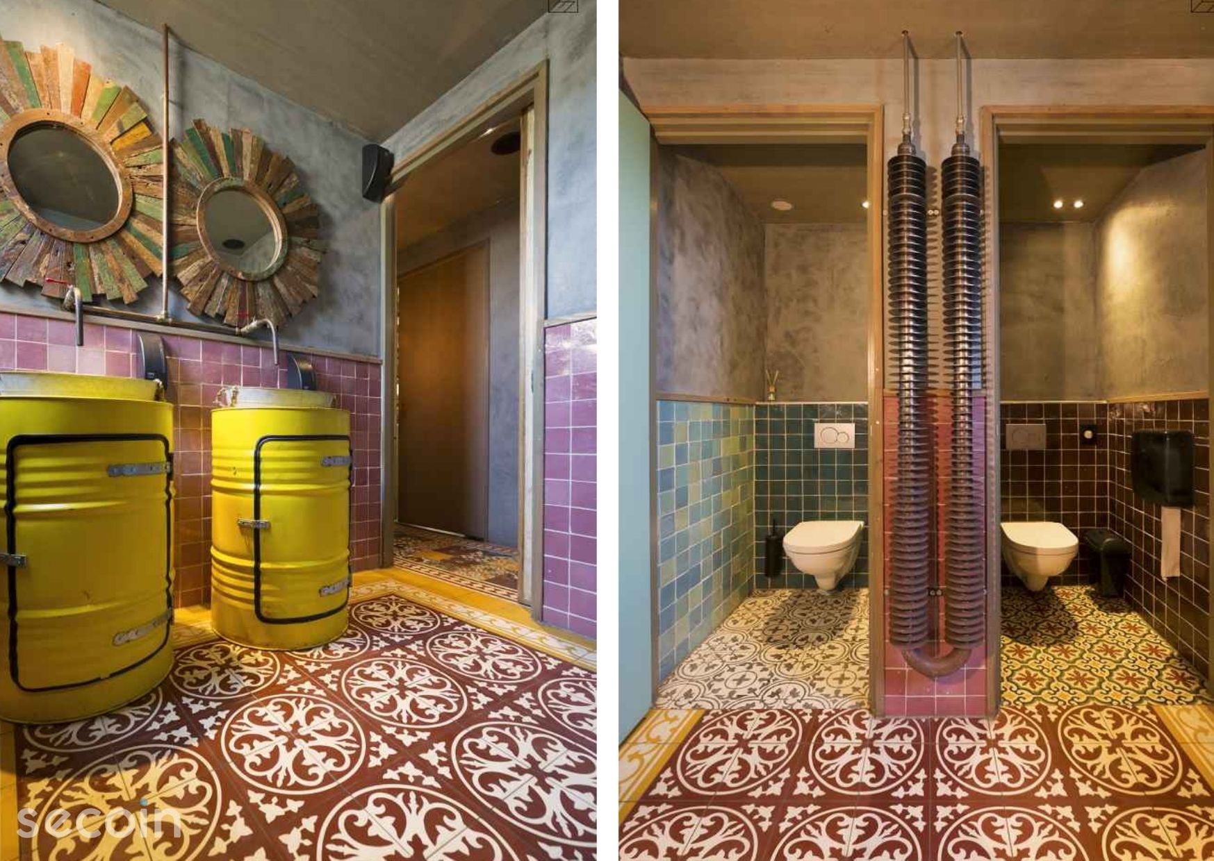 Gạch bông Secoin tại Nhà hàng Strandpaviljoen Paal 14, Hà Lan