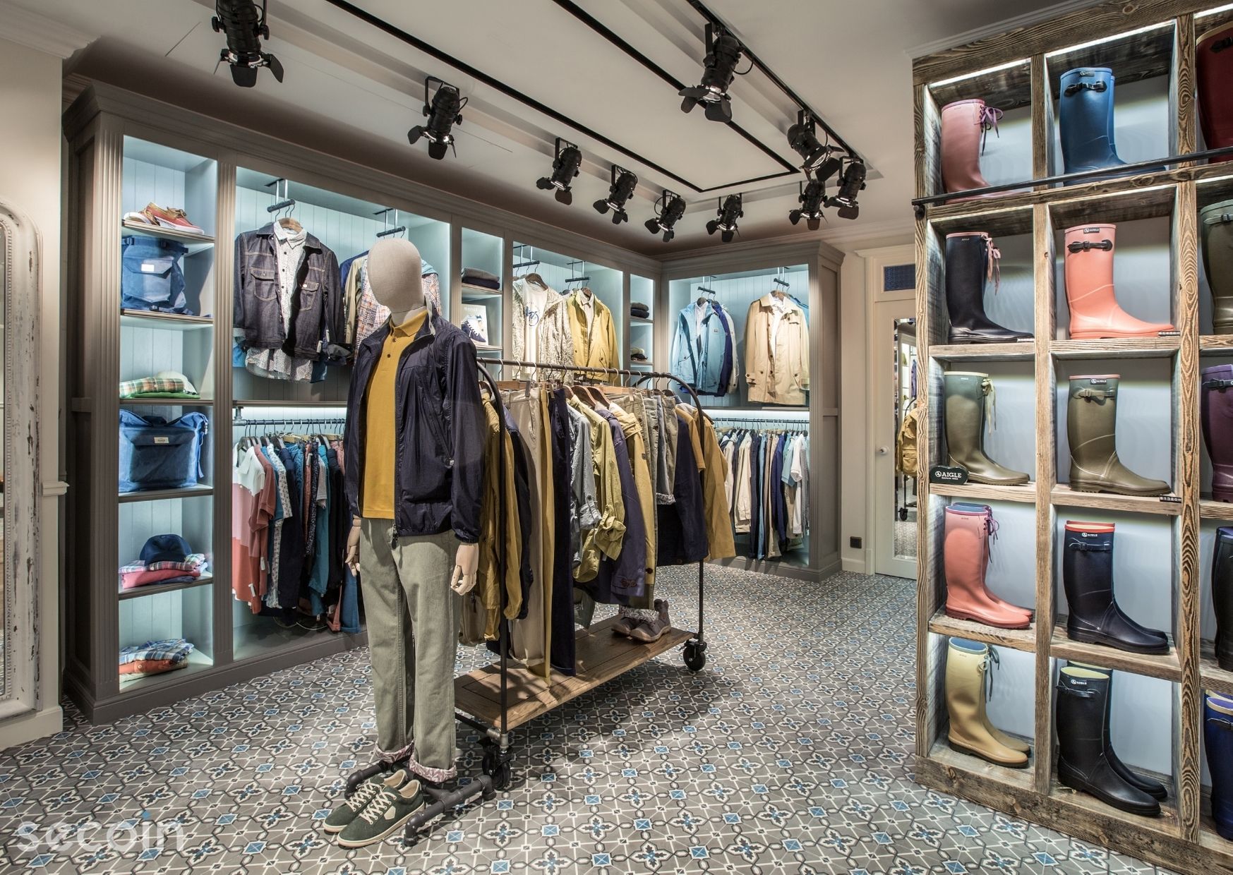 Gạch bông Secoin tại chuỗi cửa hàng thời trang handmade cao cấp Aigle  