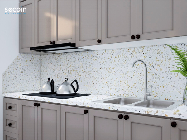 Gạch Terrazzo làm tường nhấn đặc biệt