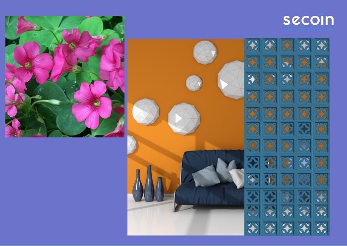 Gạch bông gió màu xanh cobalt hiện đại