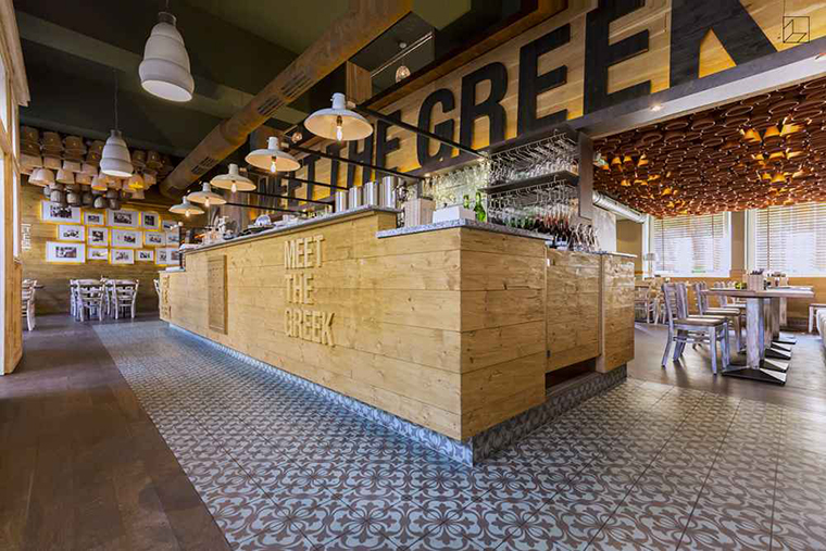 Gạch bông Secoin tại Nhà hàng Meet The Greek, Áo