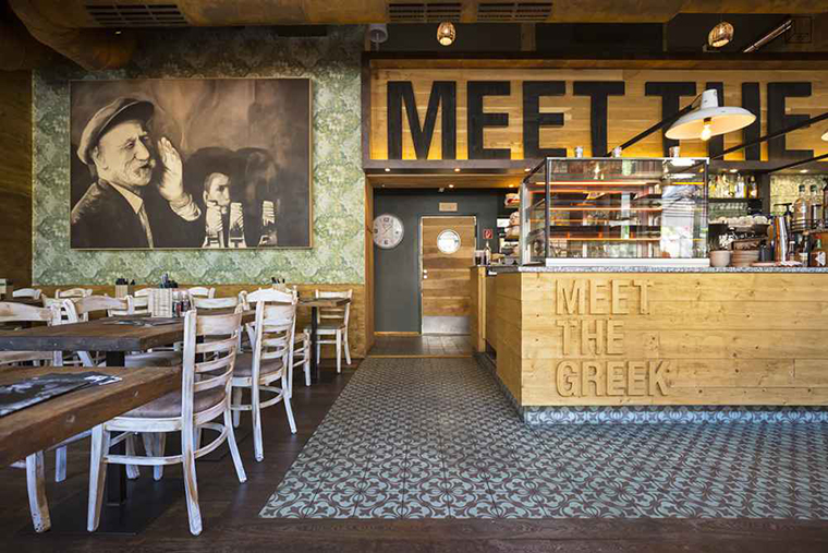 Gạch bông Secoin tại Nhà hàng Meet The Greek, Áo