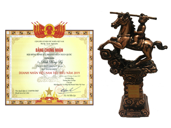Chủ tịch Đinh Hồng Kỳ vinh dự được VCCI trao tặng danh hiệu Doanh nhân Việt Nam tiêu biểu năm 2019