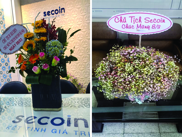 Chủ tịch Secoin gửi hoa chúc mừng Ngày Quốc tế Phụ nữ