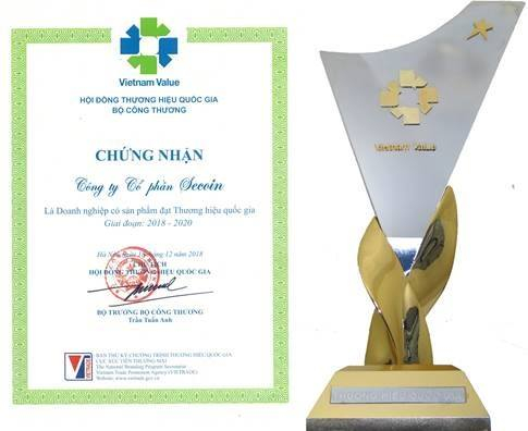 Secoin tiếp tục vinh dự được Chính Phủ công nhận là Thương hiệu Quốc Gia 2018 - 2020